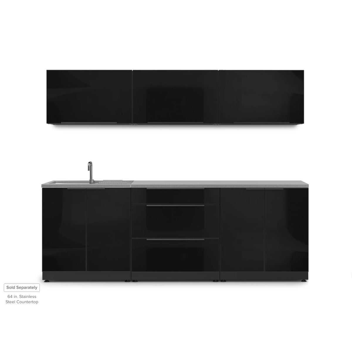Classic Series 6PC Modular Outdoor Kitchen · Aluminum · Tempered Glass Door