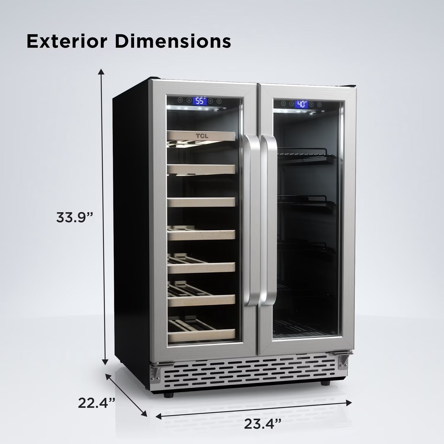 20-Bottle and 78-Can Dual-Zone Wine and Beverage Refrigerator