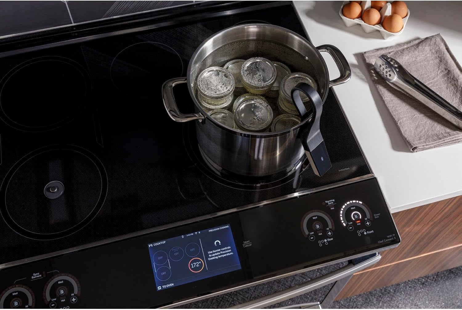 GE Profile PHS930YPFS 30 Smart Slide Electric Front Control Induction and Convection Range with 5.3 Cu. Ft. Capacity Glide Touch Controls Wi-Fi Connect Stainless Steel