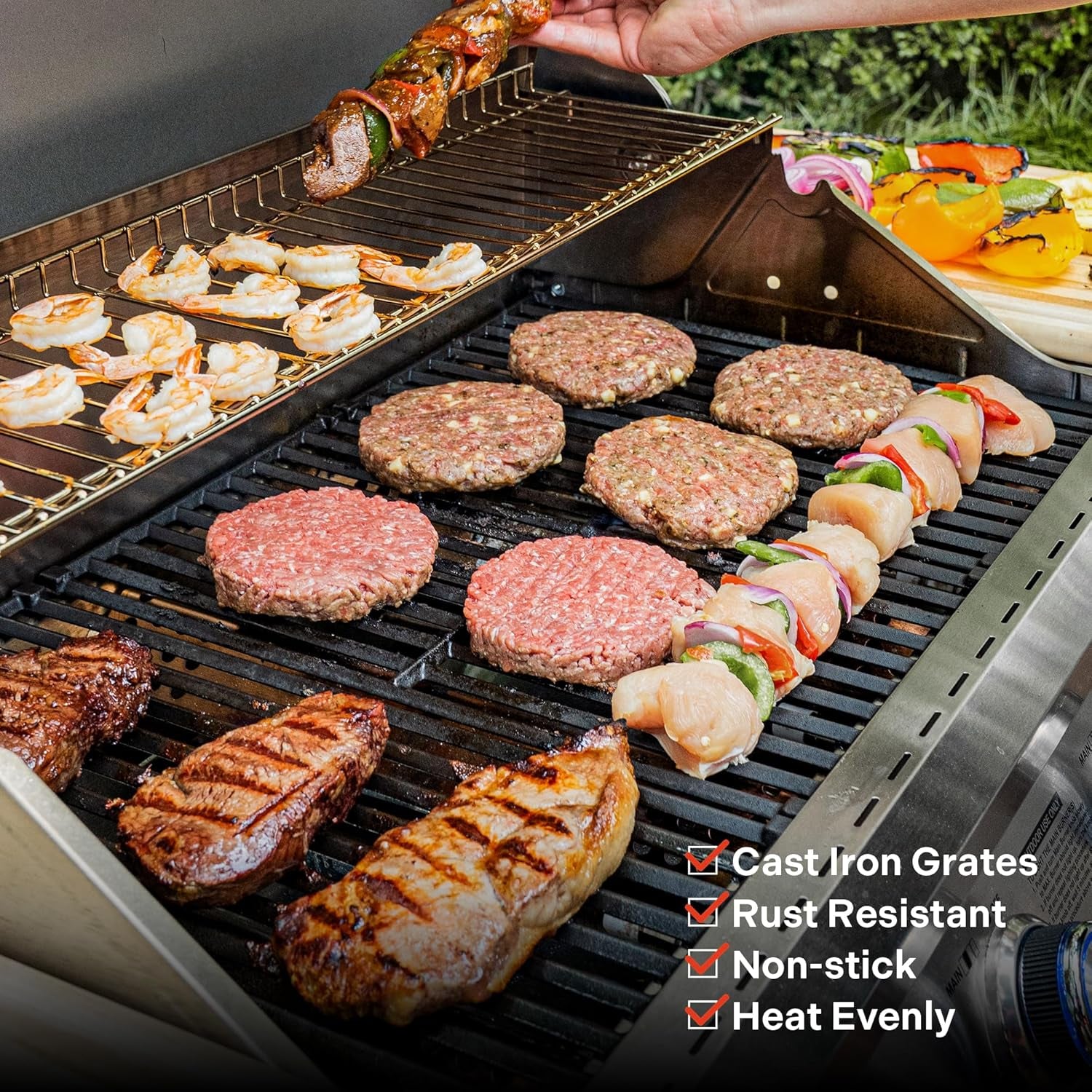 Larger Convertible 4 Burner Natural Gas Grill Stainless Steel Cabinet Style Propane Grills, LED Controls,Side Burner(Without Conversion Kit)