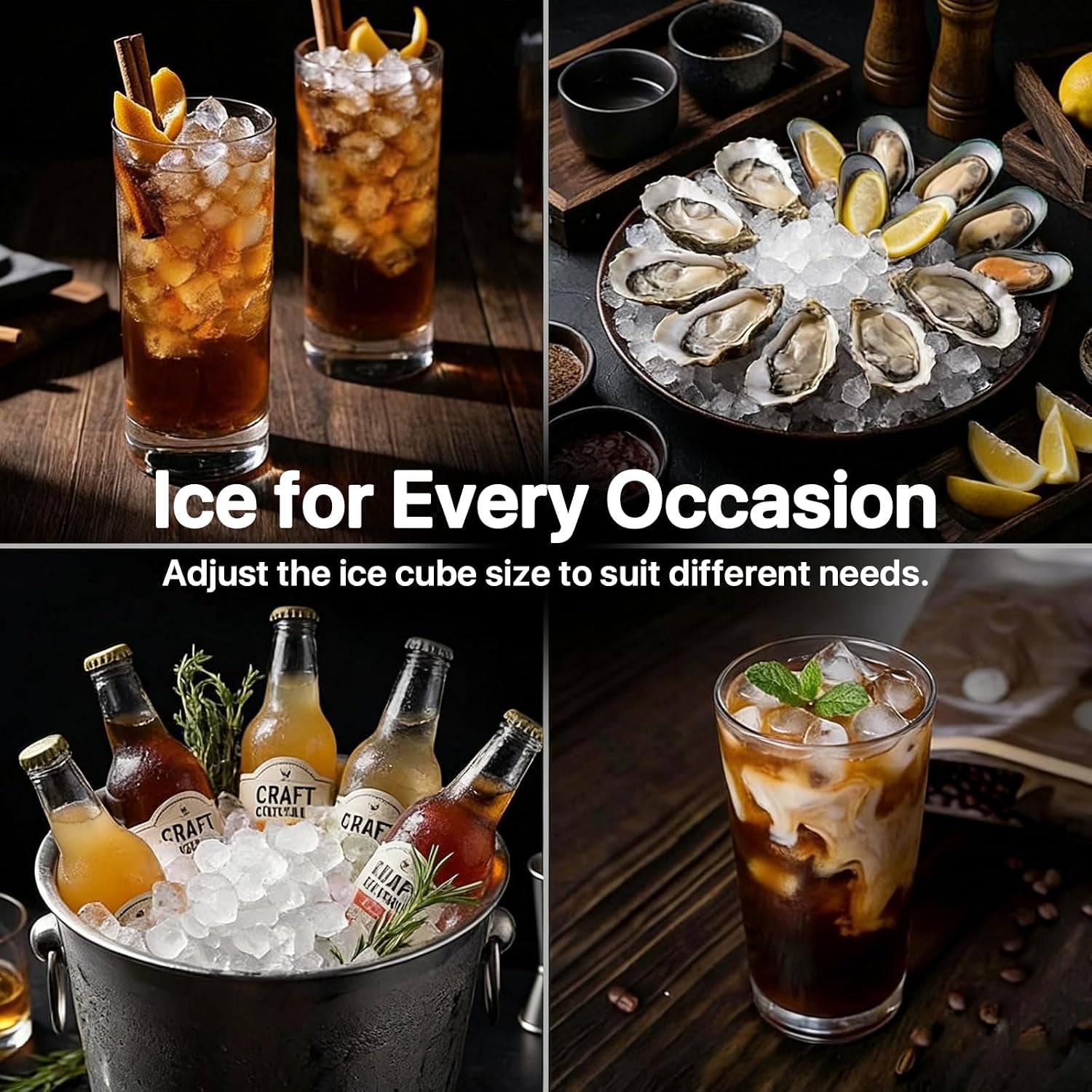 Nugget Ice Makers Countertop,44Lbs in 24Hrs, 9 Ice Cubes Ready in 6 Mins 9 Sizes,Auto-Cleaning Ice Makers Portable Ice Machine for Home Kitchen Office Party & Large Families