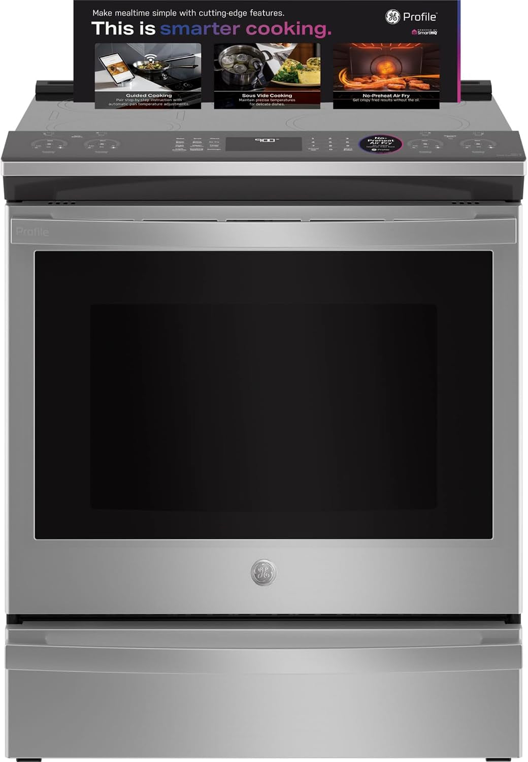 GE Profile PHS930YPFS 30 Smart Slide Electric Front Control Induction and Convection Range with 5.3 Cu. Ft. Capacity Glide Touch Controls Wi-Fi Connect Stainless Steel